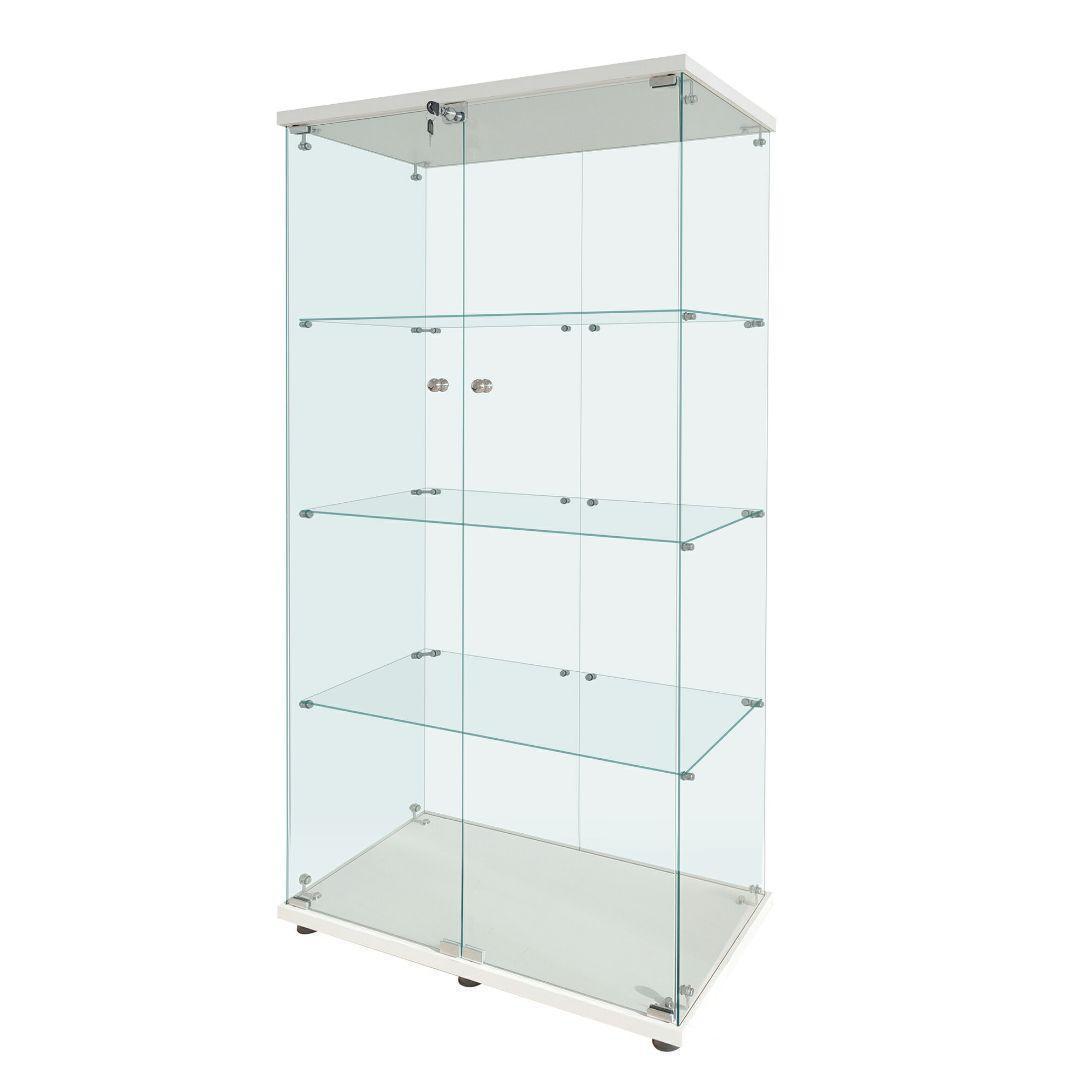 ガラスケース 4段両扉 コレクション フィギュア 棚 ショーケース 白 2001