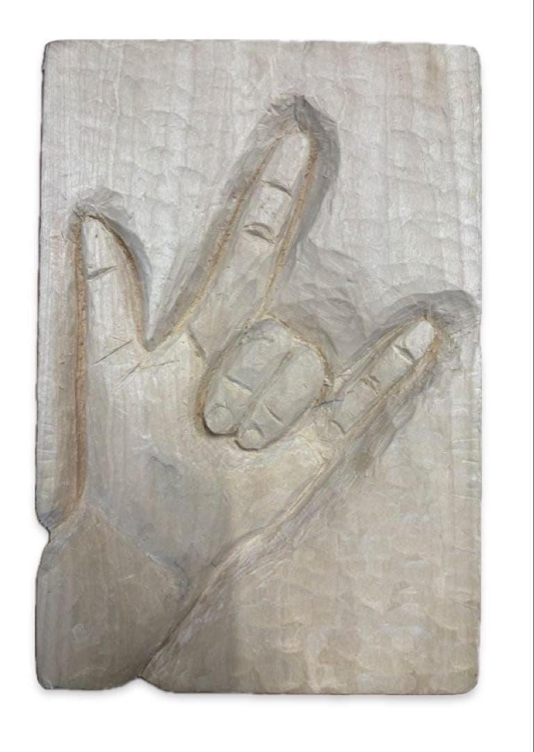 手の形　木造彫刻