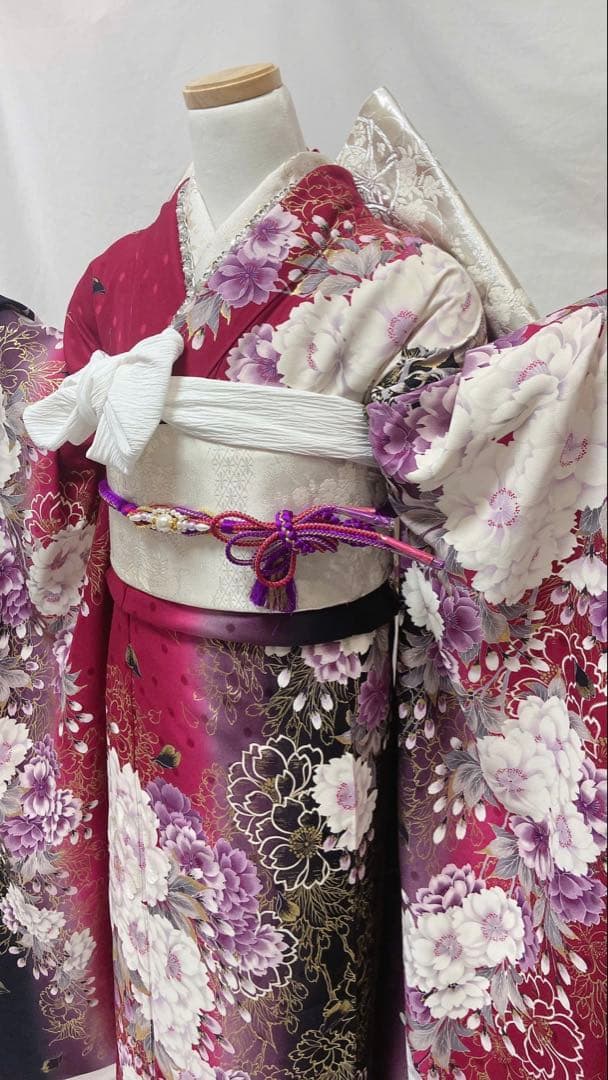 よしたか品 振袖6点セット　振袖フルセット　花柄. 成人式 正絹