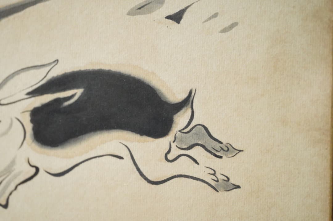 【再掲載】バーナードリーチ 素描 因幡の白兎 うさぎ 色紙 民藝 民芸 みんげい