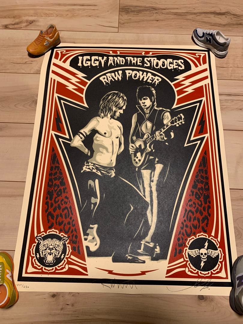 ★650部OBEYシェパードフェアリーイギーポップRawPowerサインエディ