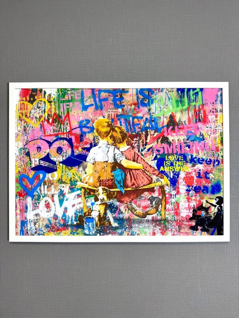 Blue.！フレーム付きキャンバスアート