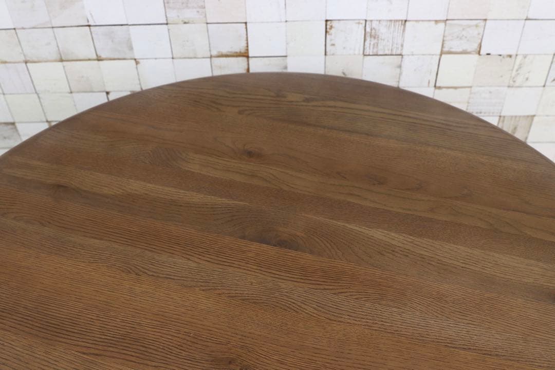 GMHK787○大川家具 東馬 オーク無垢 ラウンドダイニングテーブル