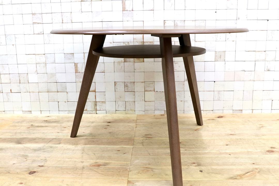 GMHK787○大川家具 東馬 オーク無垢 ラウンドダイニングテーブル