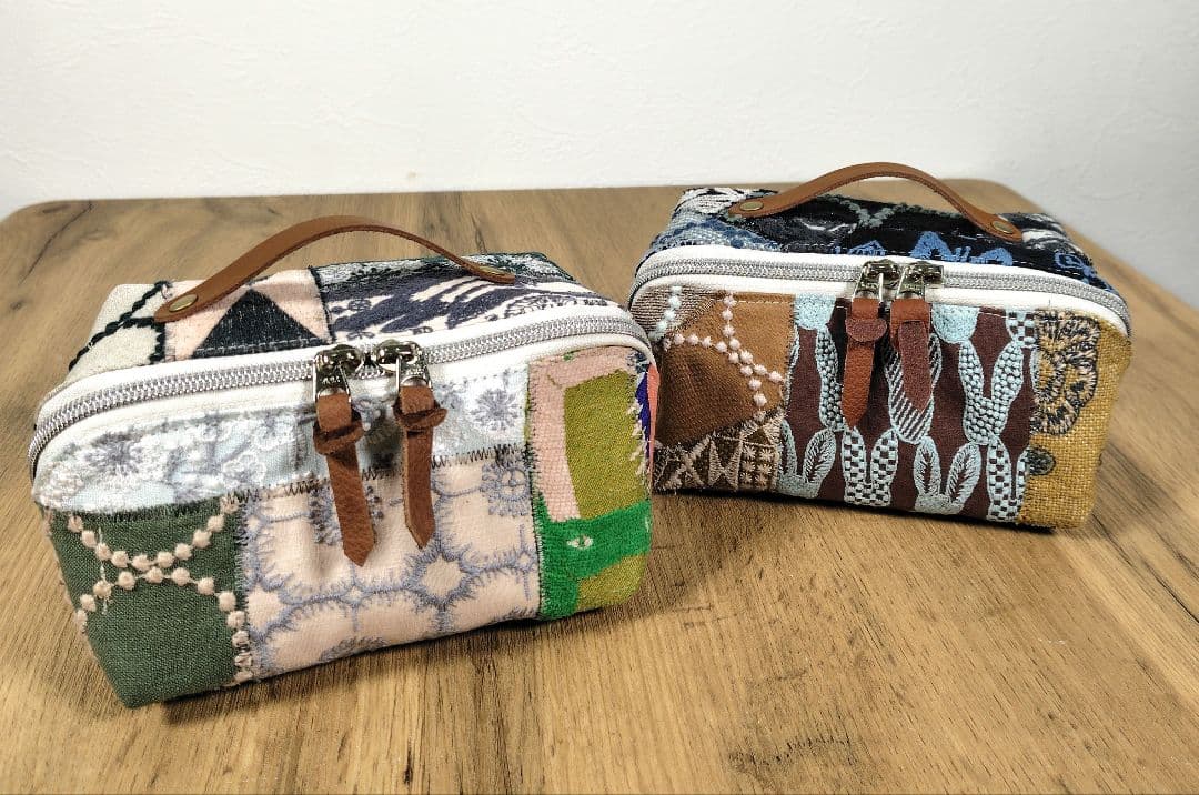 【専用】/カケラパッチポンピア　トレイ型化粧ポーチ/ペンケースメガネ