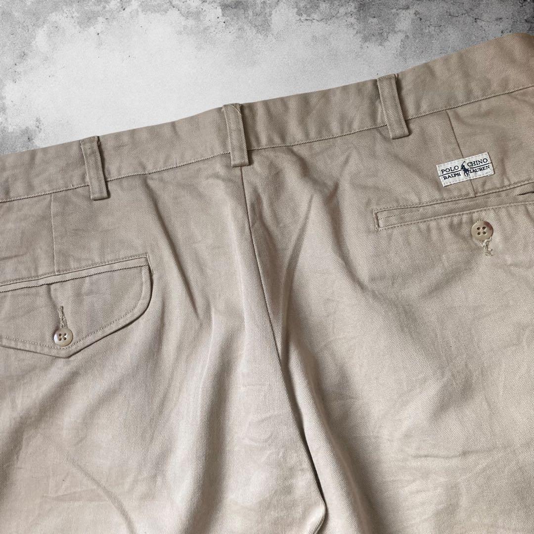 90s RalphLauren ツータックワイドチノトラウザー ポロチノ USA