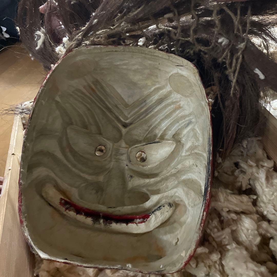 なまはげ？　鬼の面　赤鬼　昭和　張子
