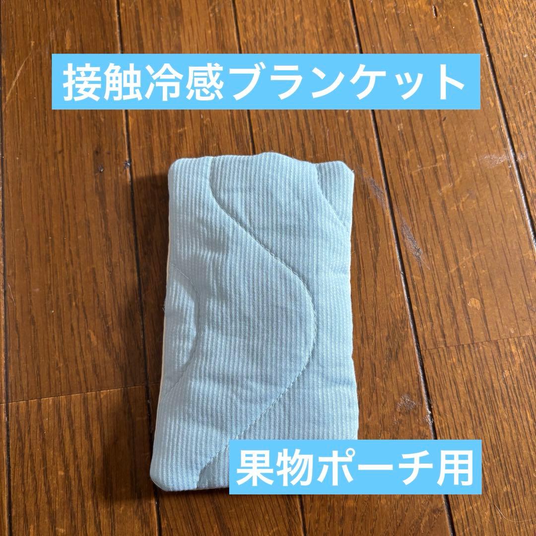 モモンガ　果物ポーチ　黄色　夏用　接触冷感ブランケット付き