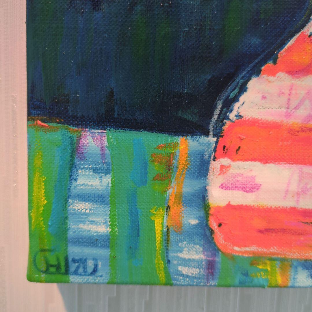 キャンバス油絵 　専用　花瓶に入れた二輪のお花