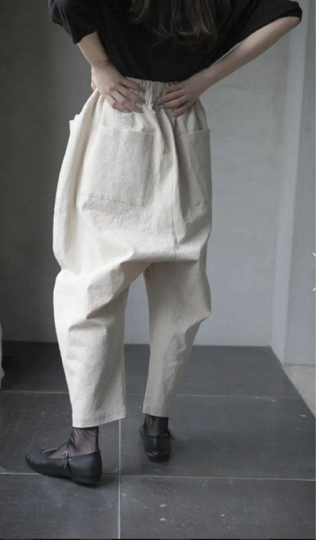 アトリエナルセ　コットンリネンサルエルパンツ(キナリ)