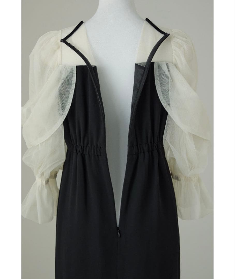 チュールオフショルダードレス