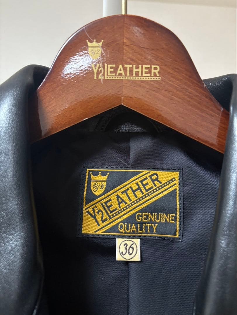 Y2 LEATHER ブラック レザーシングルライダース【美品】