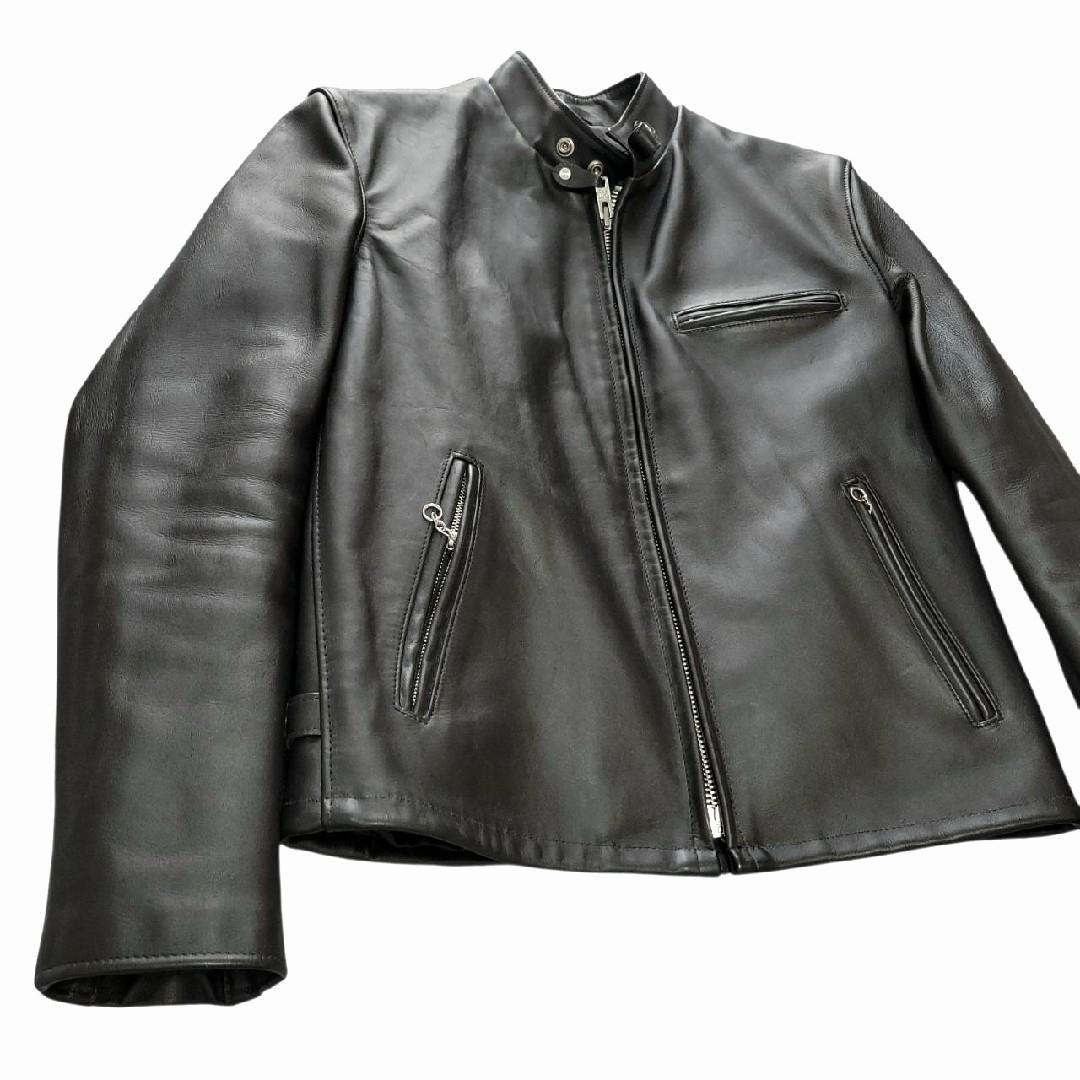 極美品/新型 schott ライダースジャケット　641 本革　黒　米国製　40
