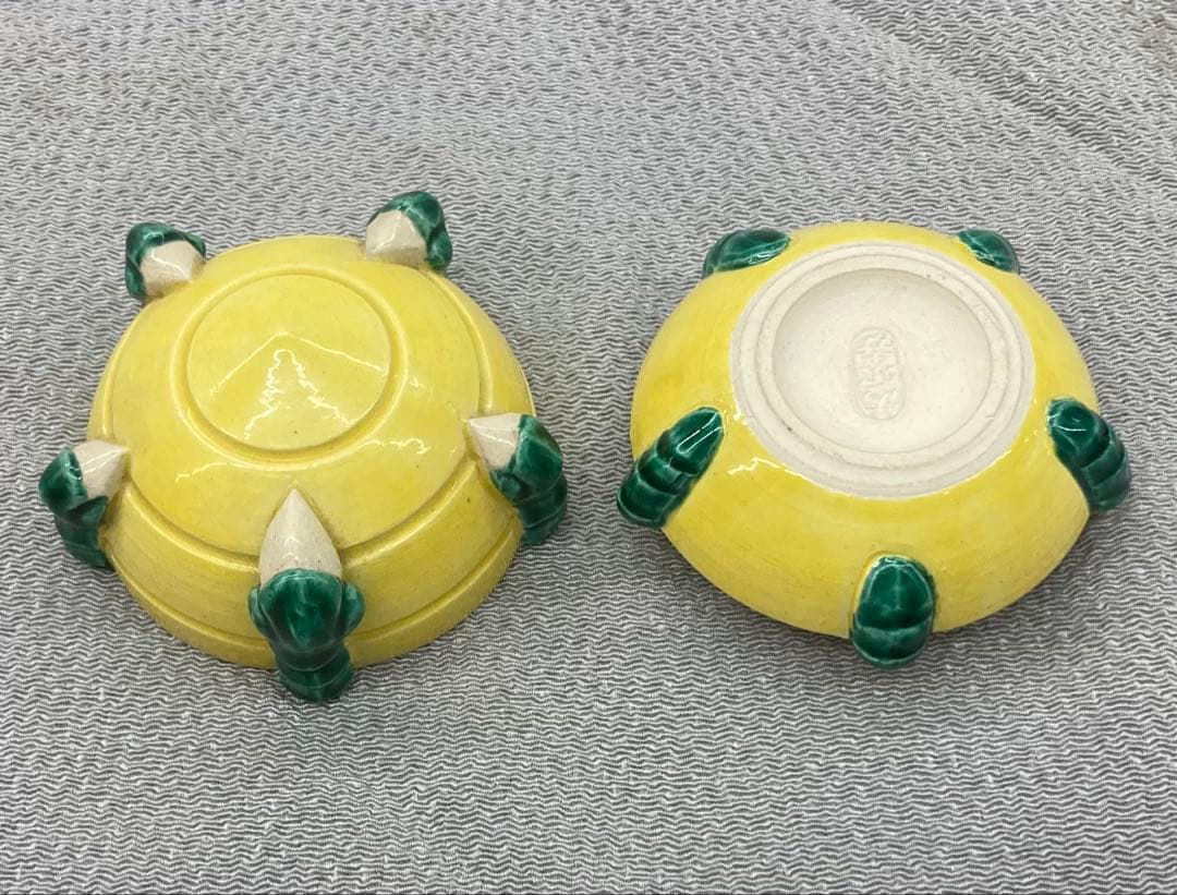 B453s「黄南京宝珠 香合」杉田祥平造　共箱　清閑寺窯　竜爪　香道具　茶道具