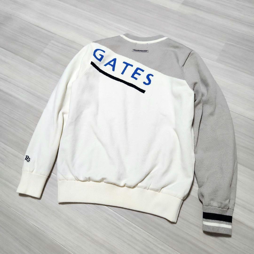 PEARLY GATES☆2023ストレッチ防風保温ボーダーツインニット1M白