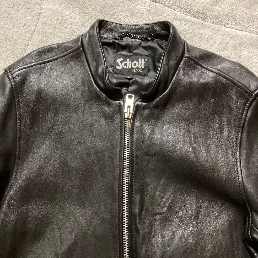 希少・美品　schott　レザージャケット シングルライダース 羊革