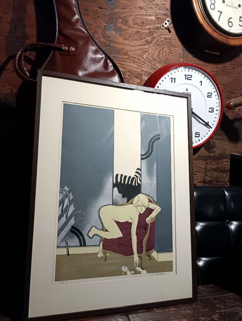 リトグラフ　版画　希少　アールデコ　裸婦　７０年代　非売品　フランス