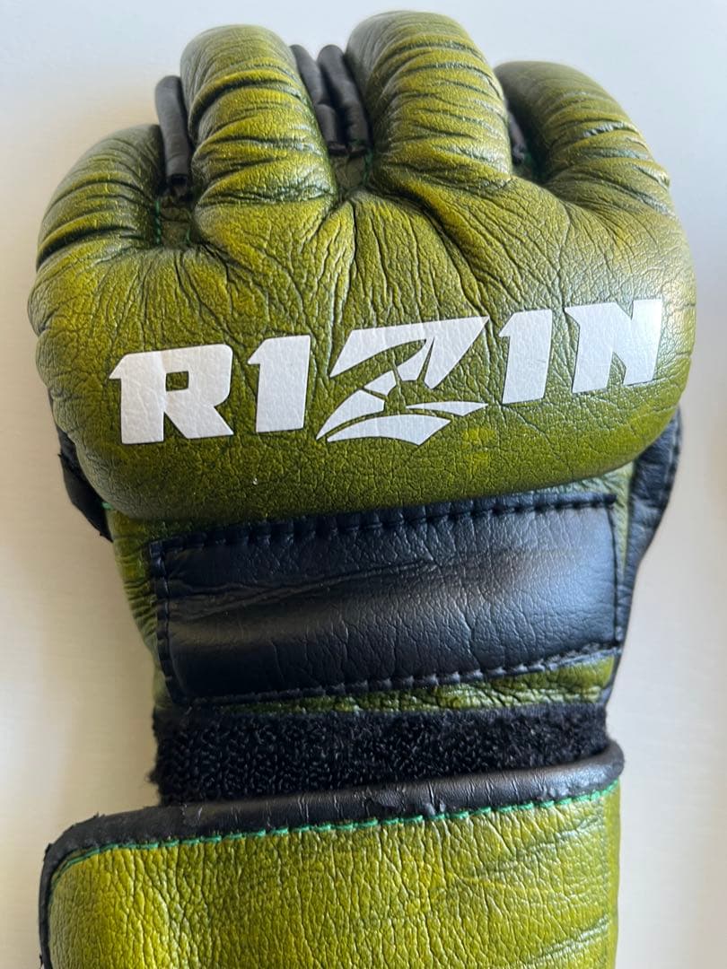 RIZIN オープンフィンガーグローブ オリーブグリーンSサイズ