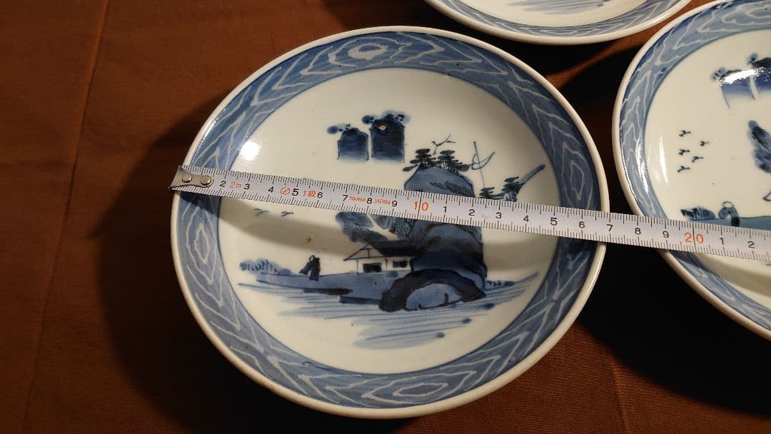 古伊万里　伊万里　染付　古染付　中皿　江戸期　３客