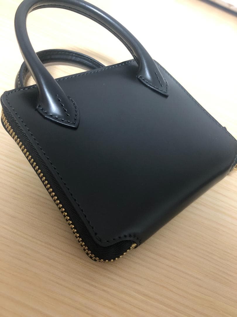 コムデギャルソン ハンドルウォレット 2つ折り財布 レザー 牛革 黒