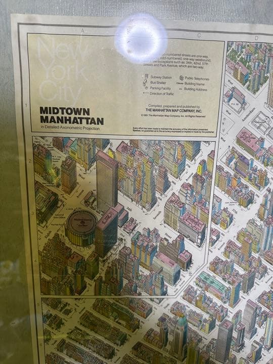 【額入り】MIDTOWN MANHATTAN 鳥瞰図