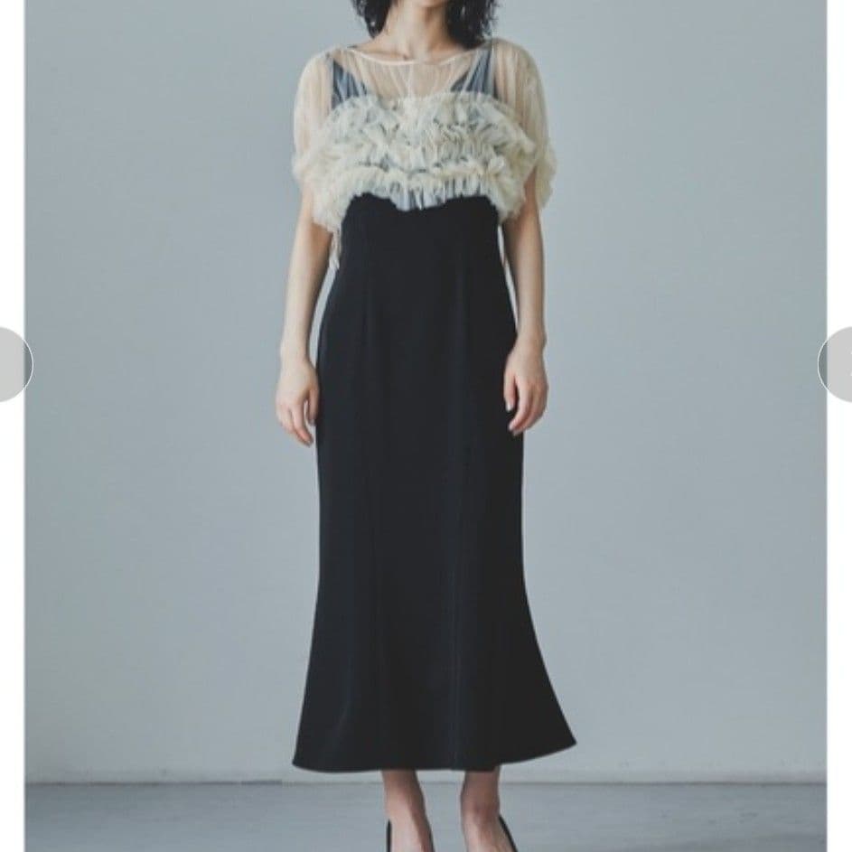 ANDRESD ボリュームソフトチュールドレス オケージョン ワンピース M