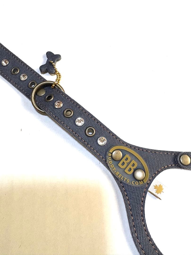 BUDDY BELT （ブルージーン）５号 スワロフスキー付　リードセット