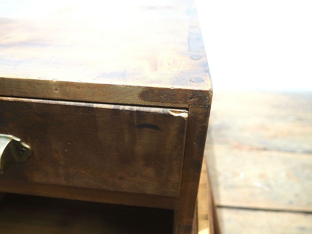 1289 ヴィンテージ　ロータイプの片袖机　文机　ローテーブル　収納棚　レトロ