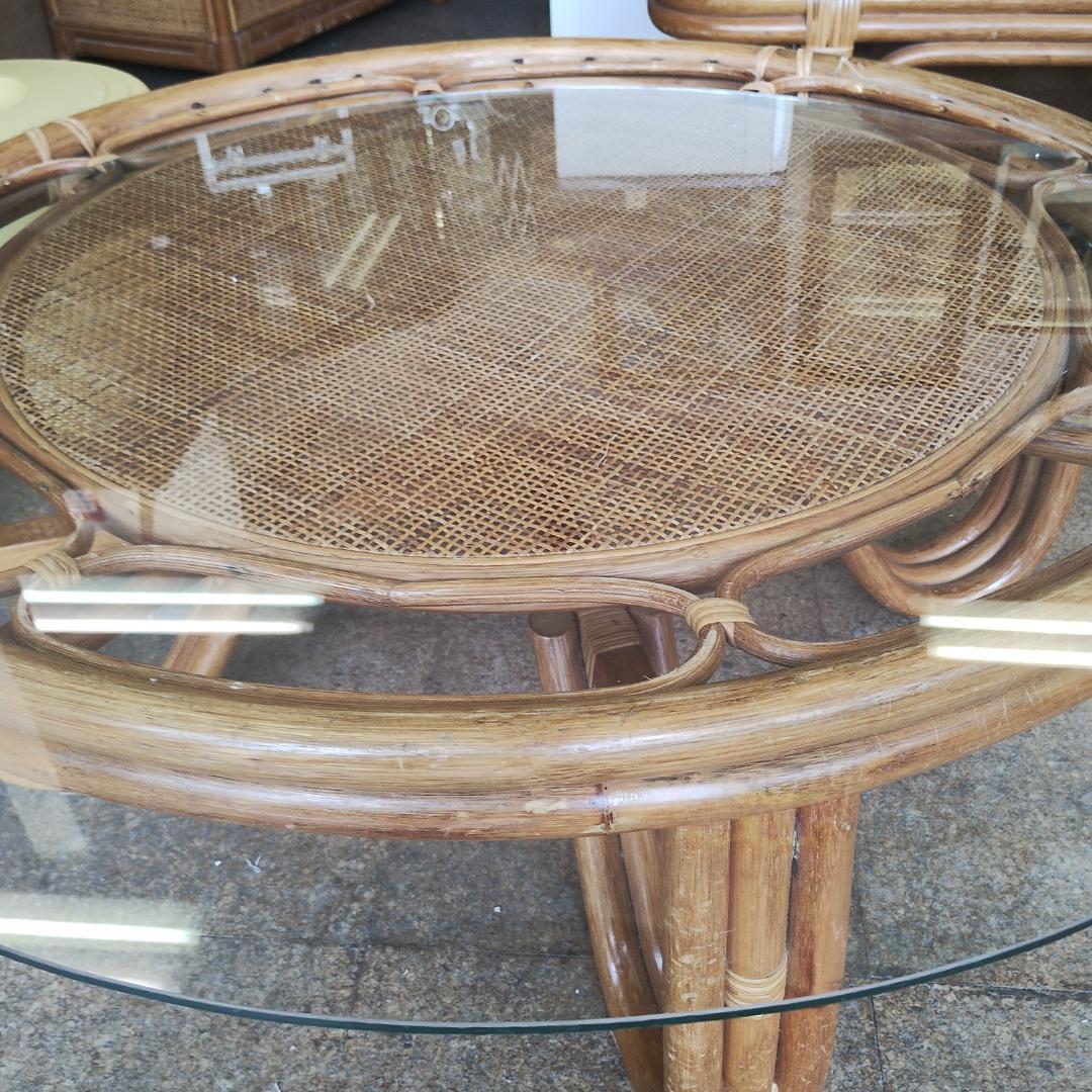 ラタン（籐） 円形 テーブル ちゃぶ台