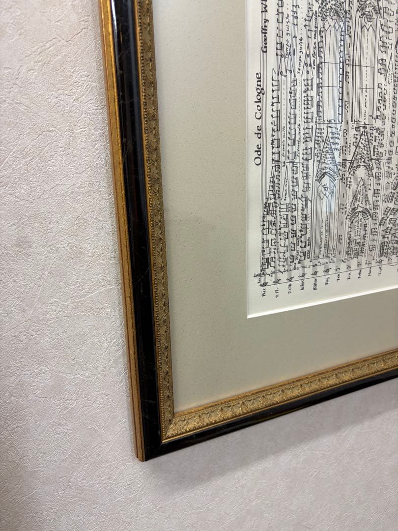 ケルン大聖堂　楽譜のポスター　額縁あり　たのメル便