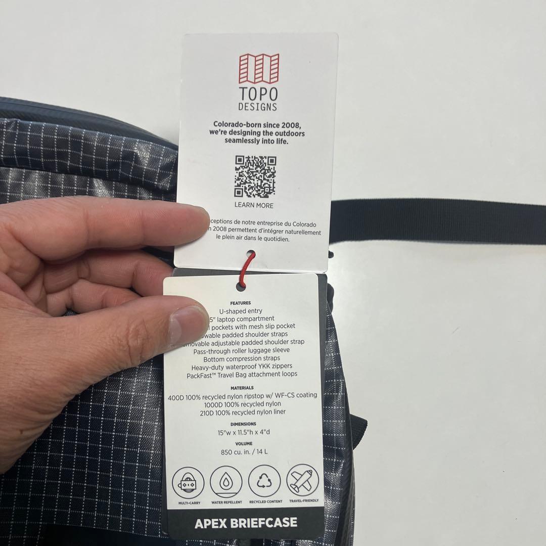 トポデザイン Apex Briefcase 3wayバック　リップストップ　新品