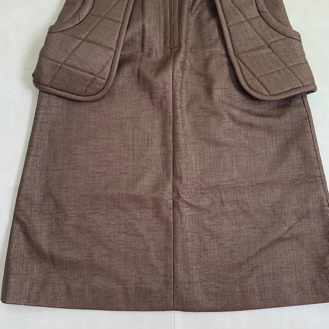 フミカウチダ　RAFFIA WAIST PAD MIDDLE SKIRT