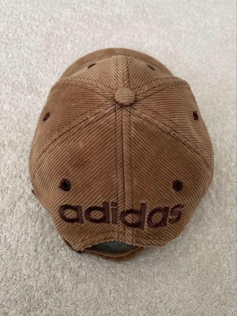 【80s vintage】adidas トレフォイルロゴ コーデュロイキャップ