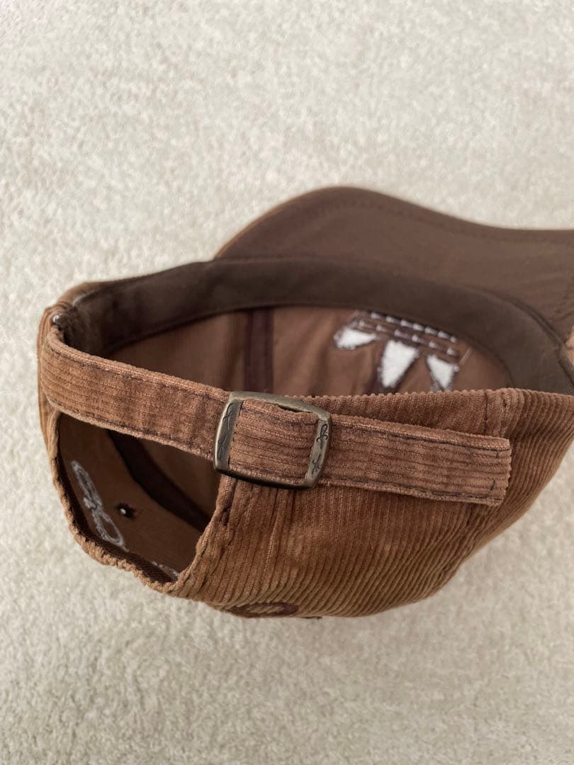 【80s vintage】adidas トレフォイルロゴ コーデュロイキャップ