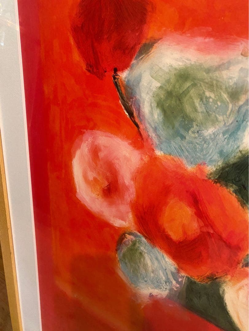 シルビア 花 薔薇 花瓶 バンケット オレンジ背景 額縁 アート