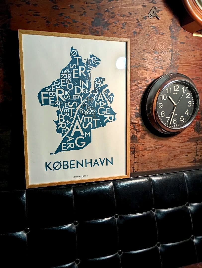 北欧　コートカルテレット ポスター　コペンハーゲン　デンマーク　地図　マップ