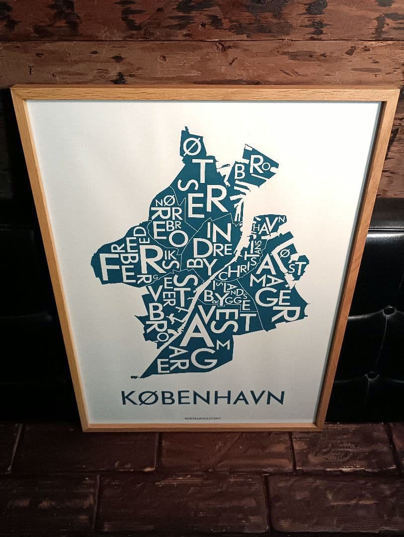 北欧　コートカルテレット ポスター　コペンハーゲン　デンマーク　地図　マップ