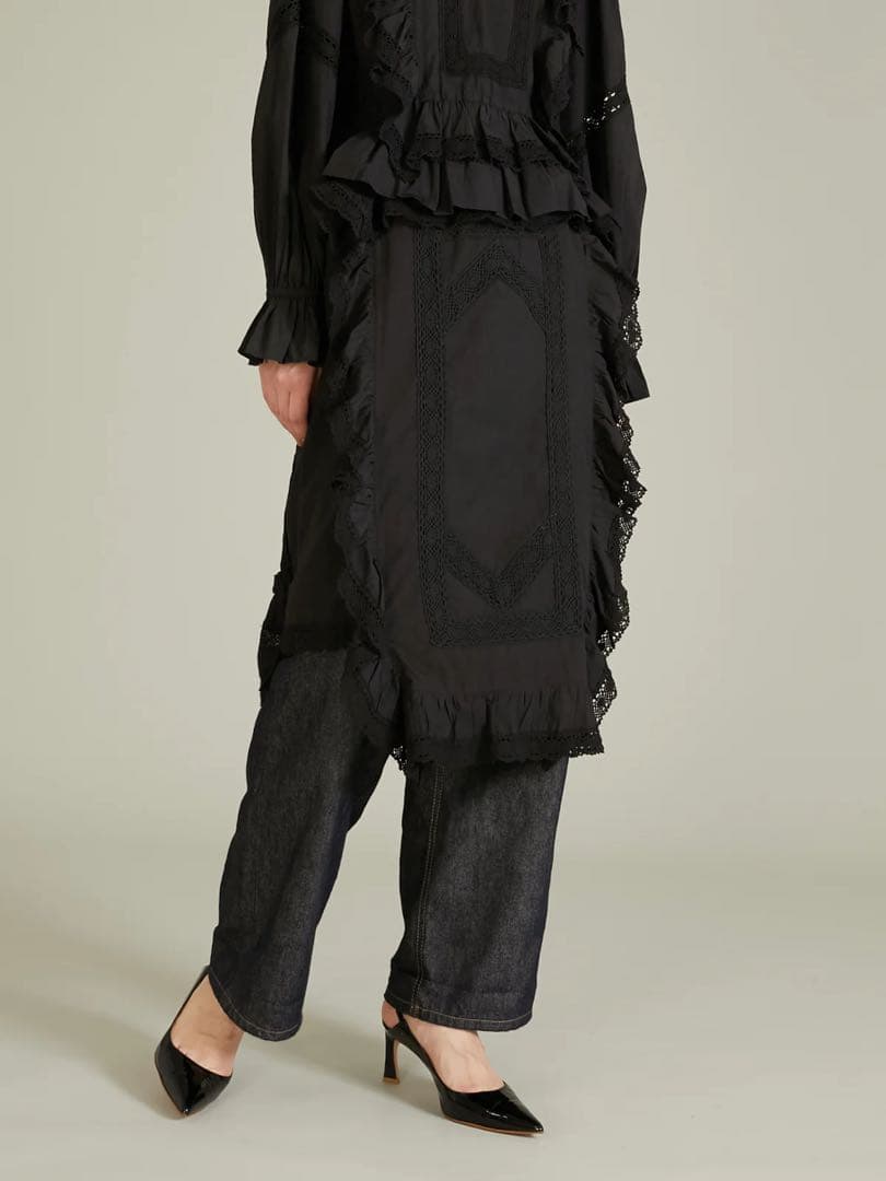 スカート crinklecrinklecrinkle rebuild apronskirt