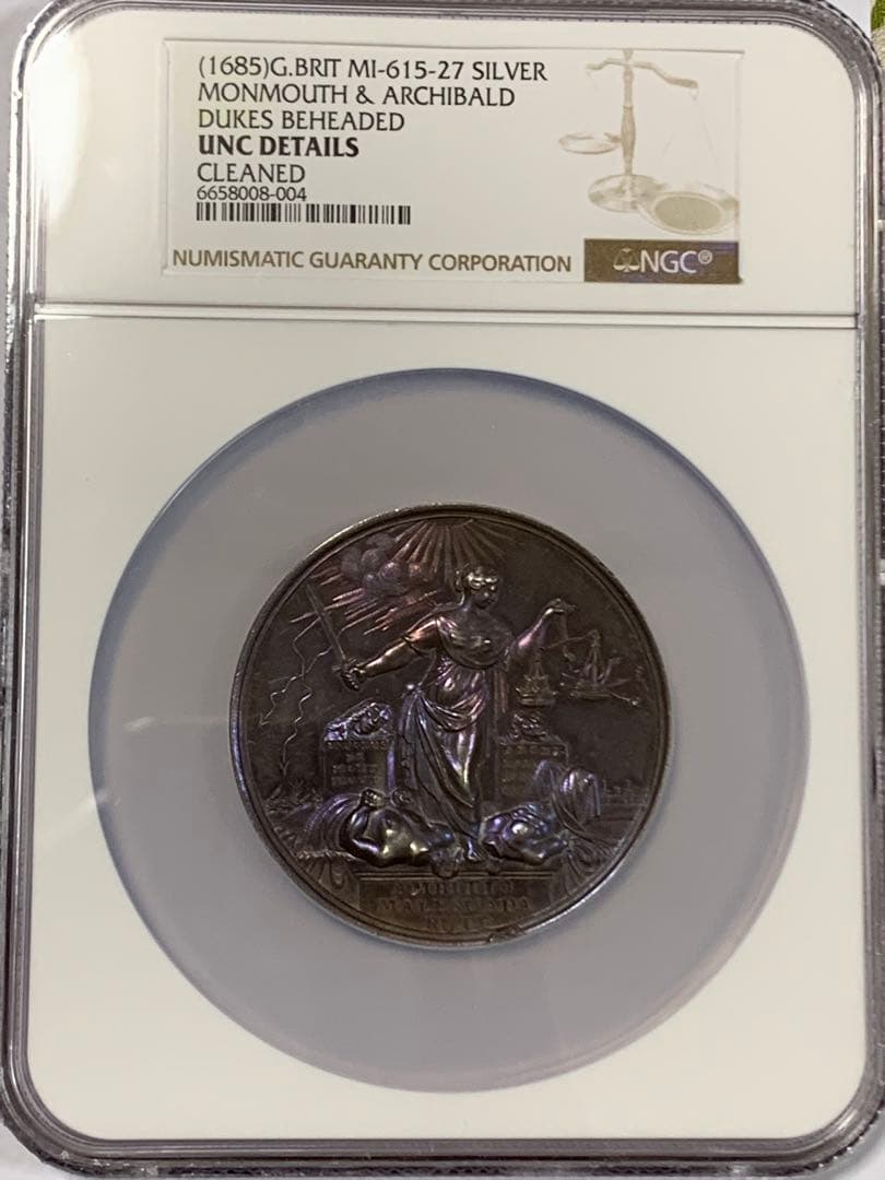 ジェームズ2世1685年 ダークトーン　大型シルバーメダル