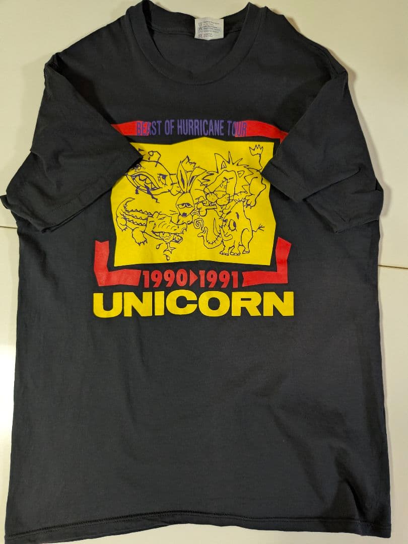 90s USA製　UNICORN ユニコーン　Ｔシャツ　Ｌ ブラック