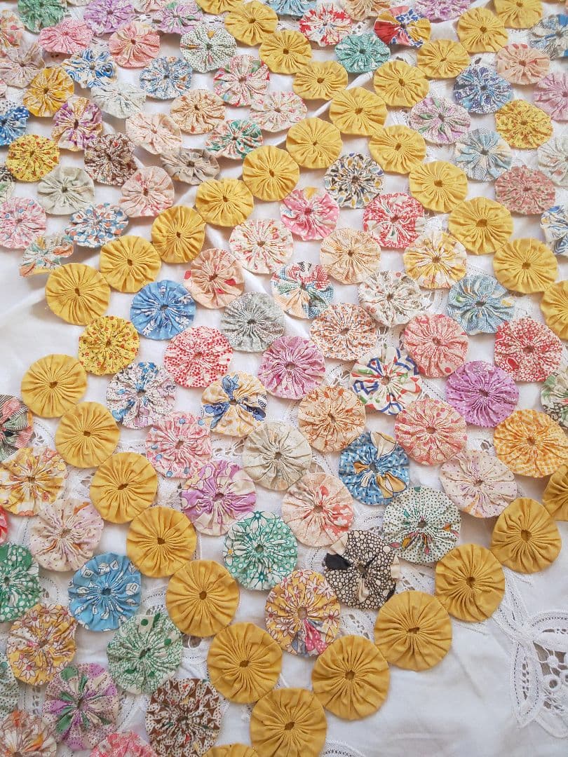 アンティーク ヨーヨーキルト フィードサック