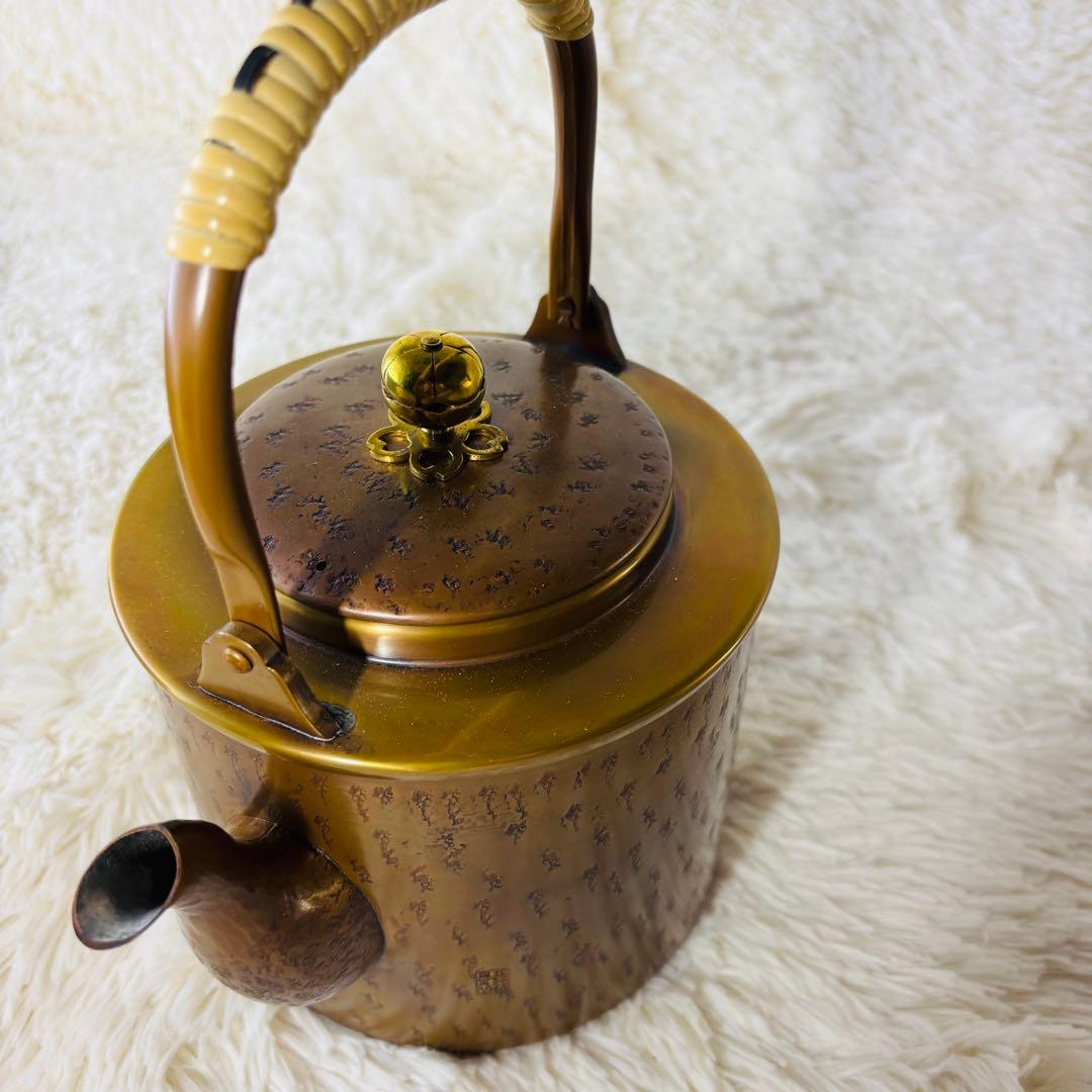 北越堂　湯沸　四代　本間弘　鎚起銅器　共箱　美品　やかん　薬缶　新潟県　燕