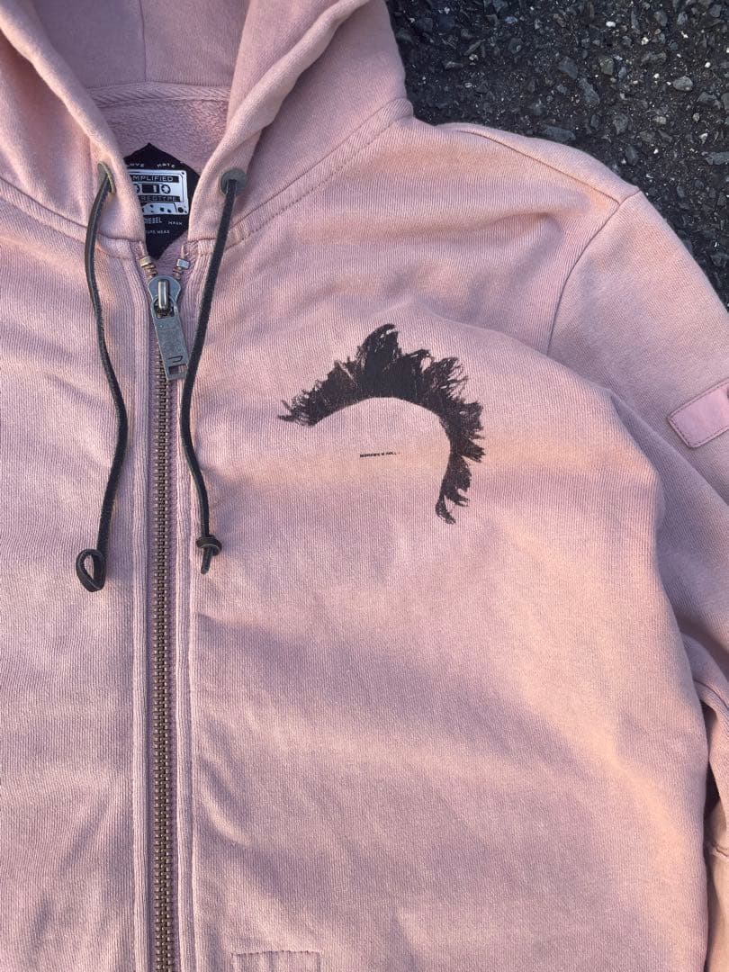 00s DIESEL ピンク ジップアップパーカーy2k 平成 ギャル