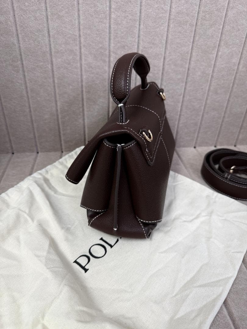 POLENE Mokki Mini エボニーテクスチャード 2WAY バッグ