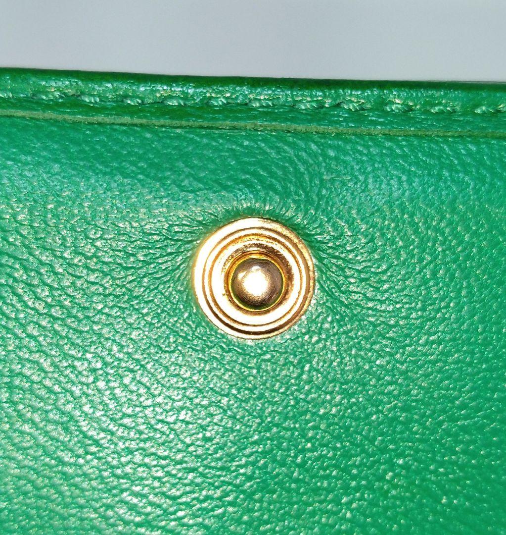VERSACE ヴェルサーチ キルティング 二つ折り財布 レザー グリーン 緑