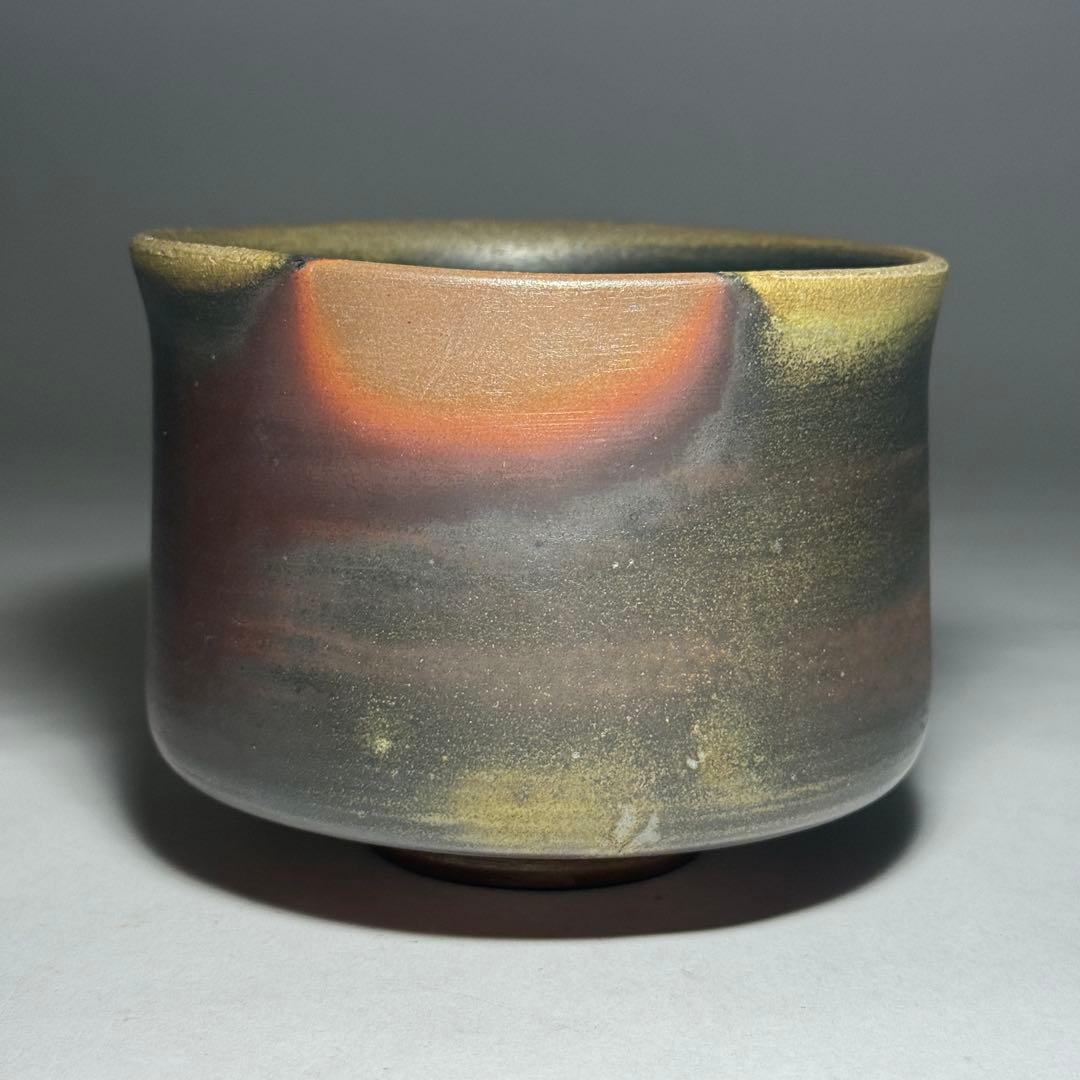 ◆ 【徳田陶春】作 備前茶碗 四方桟共箱 共布 栞 茶道具 未使用品 本物保証◆