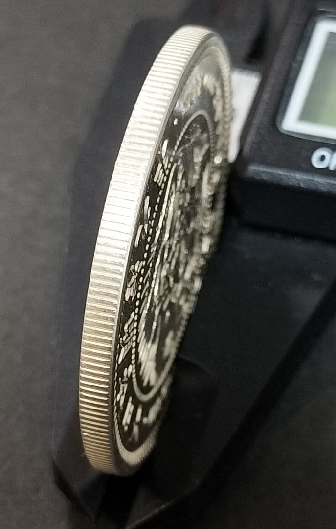 ド*ム様 銀貨保証 貿易銀明治9年 目方約27.2g 銀含有率約90.9% 古銭