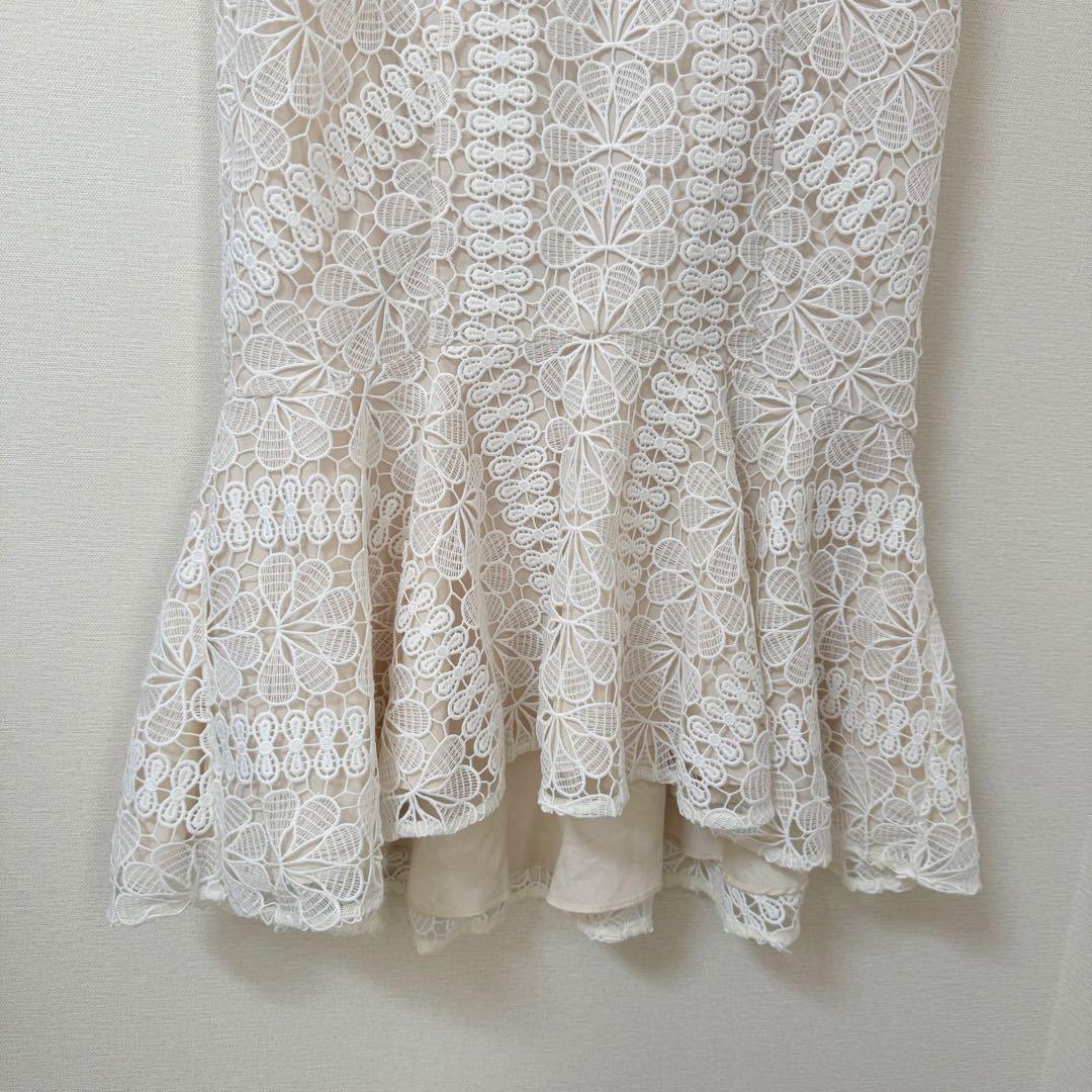 美品【エルケイ】総レースマーメイドワンピースドレス ノースリーブ パーティー