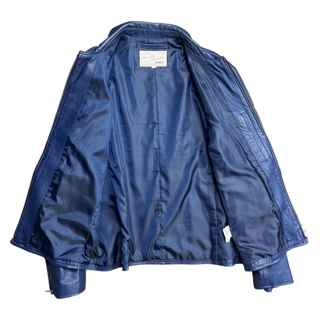 美品 AVIREX 40周年 限定 ゴートレザー シングルライダース ジャケット