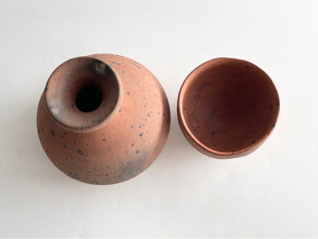 陶芸家　中川伊作　南蛮　徳利　盃揃　酒器　酒盃　ぐい呑　知花窯　國吉清尚